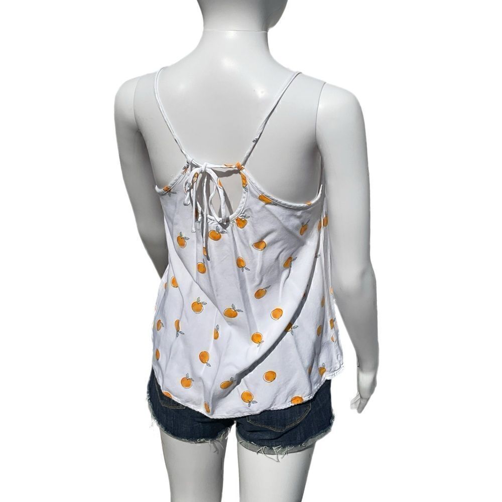 Orange Print Tie Back Tank Top NWOT